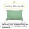 BreathableBaby Cotton Percale Pillowcase, For 13" x 18"/33 x 46 cm Toddler Pillow, Green (2-Pack) - 2 of 4