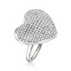 Ross-Simons 1.00 ct. t.w. Pave Diamond Heart Ring in Sterling Silver - 3 of 4