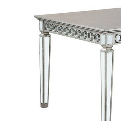 Varian Mirrored & Antique Platinum Extendable Dining Table