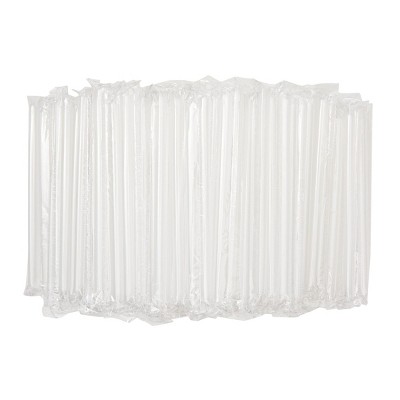 Stockroom Plus 200 Pack Individually Packed Disposable Boba Straws ( 0.5 x 0.5 x 8.5 In, Clear)