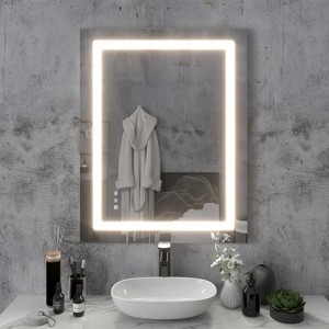 LED Front Light Bathroom Vanity  Mirror, 3 Color Temperatures, Anti-fog , Wall Mounted Frameless Make Up Mirror - 1 of 4