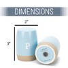 Nat & Jules Raw Bottom Ice Blue 3 x 2 Ceramic Salt and Pepper Shaker 2 Piece Set - 2 of 4