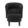 Angel Sar Swivel Accent Chair with Ottoman, Corduroy Upholstered Barrel Chairs, Black - 4 of 4