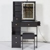 Sapphtopaz Makeup Vanity Desk with Right Sliding Mirror, Makeup Table with Left Drawer & Multi-Layer Organizer System, Dresser For Bedroom - 3 of 4