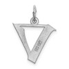 Black Bow Jewelry Sterling Silver Karlie Collection Artisan Block Initial Charm Letter V - 3 of 4