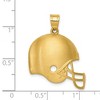 Black Bow Jewelry 14k Yellow Gold Brushed Football Helmet Pendant, 25mm (1 inch) - 4 of 4