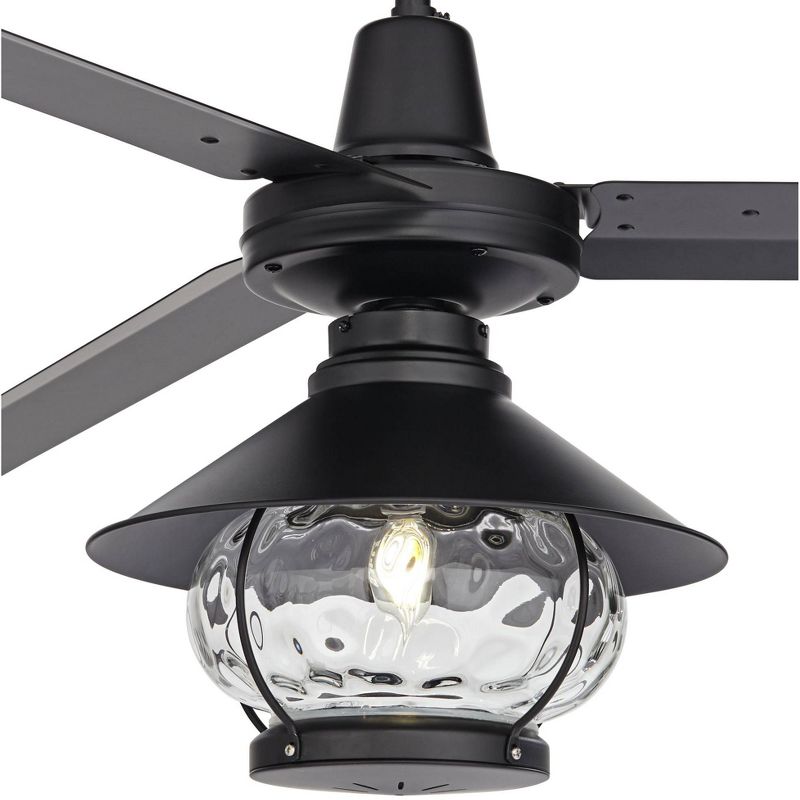 60" Casa Vieja Modern Outdoor Ceiling Fan with LED Light Remote Control Matte Black Damp Rated for Patio Exterior House Home Porch, 3 of 11