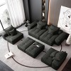 8 PCS Oversized Modular Sofa, 4 Seat DIY Layout Design Sofa with Chaise Lounges and Armrests and Ottomans, Tufted Sofa with Pillows-Coolbibila - 2 of 4