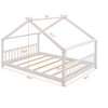 Twin/Full Size Wood House Platform Bed, White/Gray/Espresso, 4L -ModernLuxe - 3 of 4