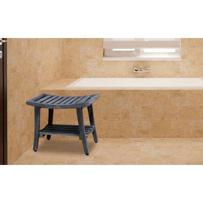 24" Harmony GR155 Wide Teak Wood Shower Bench with Handles - CoastalVogue