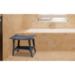 24" Harmony GR155 Wide Teak Wood Shower Bench with Handles - CoastalVogue - 1 of 4