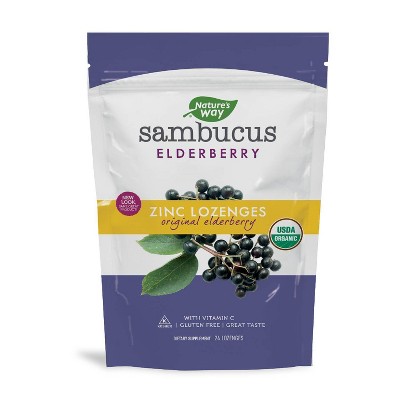 Nature&#39;s Way Sambucus Immune Lozenges with Elderberry, Zinc and Vitamin C - 24ct