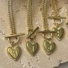 Adornia 14k Gold Plated Heart Initial Toggle Necklace - 2 of 3