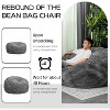 Hooseng 6FT Giant Beanbag Chairs with Memory Foam Filled, Ultra Soft Lazy Sofa for Living Room Bedroom, Grey - 3 of 4