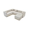 100.8" Velvet U-Shaped Sectional Sofa with Ottoman, Channel Tufting, Gold Base & 4 Pillows - 4 of 4