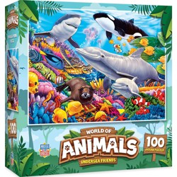 Jigsaw Puzzle 100 Pieces Gold Edition "Hide and Seek Dolphins" by Wuundentoy 