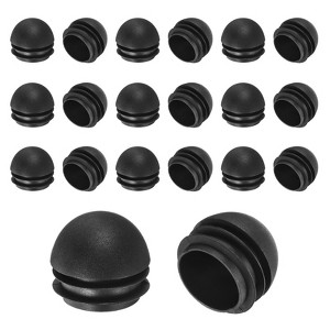 Unique Bargains Spherical Metal Tubing Plastic Hole End Caps for Patio Black - 1 of 4