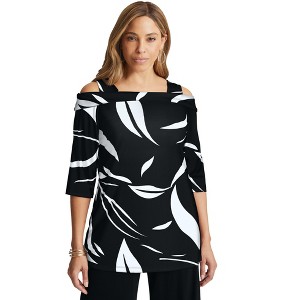 Jessica London Women's Plus Size Cold Shoulder Top - 1 of 4
