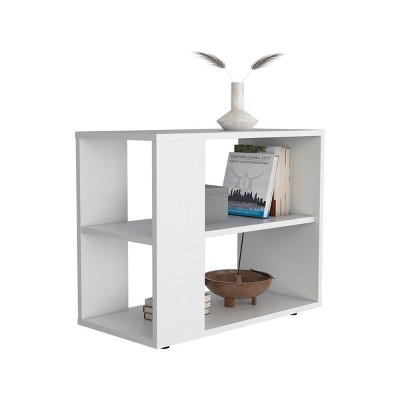 Syemin End Tables Finish Accent Table, Console Table, Modern Accent Nightstand, Small Drink Table, Vintage Side Table, White, 11.8"*23.6"*19.7"
