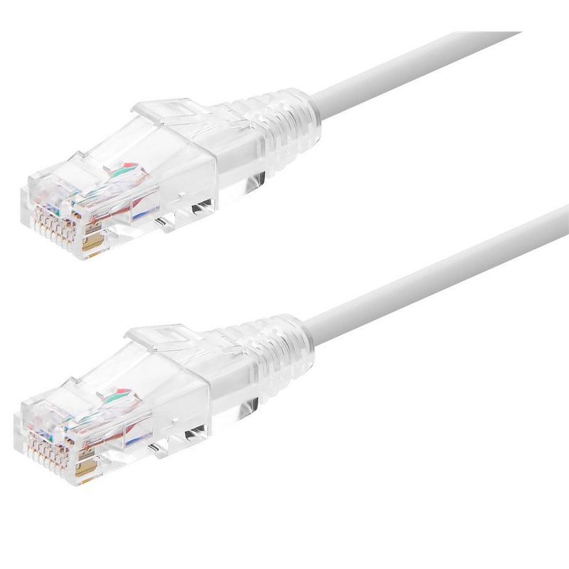 Monoprice Cat6 Ethernet Patch Cable - 5 Feet - White | Network Internet Cord - Snagless RJ45 Stranded 550MHz UTP CMR Riser Rated Pure Bare Copper Wire, 1 of 7