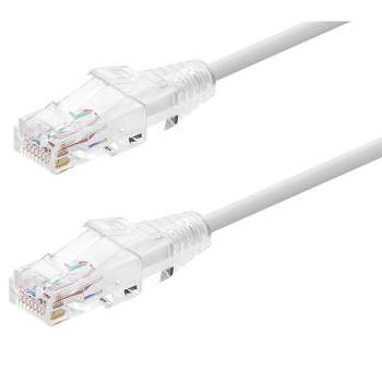 Monoprice Cat6 Ethernet Patch Cable - 25 feet - White | Snagless RJ45 Stranded 550MHz UTP CMR Riser Rated Pure Bare Copper Wire 28AWG - SlimRun Series