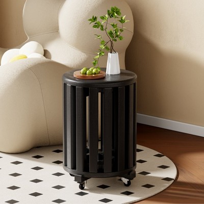 Hrinhom Set of 4 Stackable Stools,Round Side Table,No Assembly