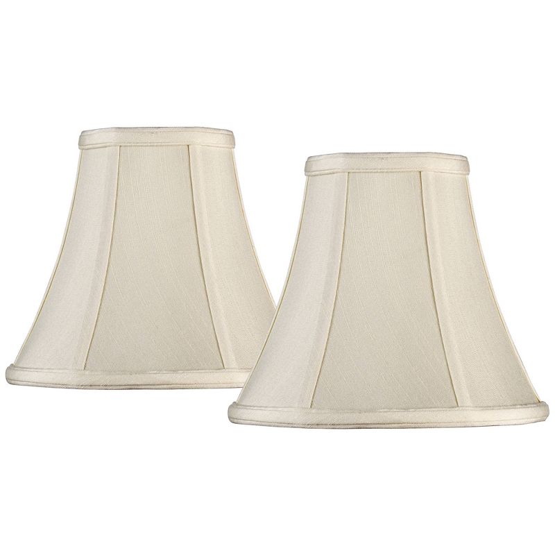 Imperial Shade Set of 2 Round Bell Lamp Shades Cream Small 4.5" Top x 9" Bottom x 8" Slant x 7.5" High Spider with Replacement Harp and Finial Fitting, 1 of 8