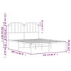 vidaXL White Metal Bed Frame with Headboard and Under Storage Space, Sturdy Steel Construction - 3 of 4