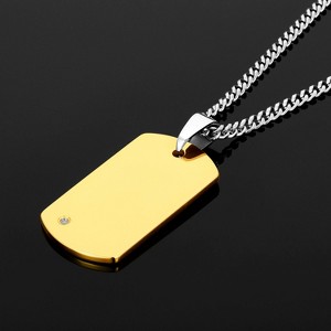 Crucible Men's Polished Diamond Dog Tag Tungsten Carbide Necklace - 1 of 4
