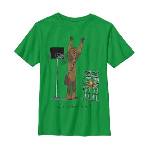 Boy's Star Wars Chewbacca Basketball Who Invited Him T-Shirt - 1 of 3