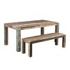 60" Old Reclaimed Wood Bench Brown - Timbergirl: Rustic Rectangle Dining Bench, Seats 1, Dry Dust Care - 2 of 4