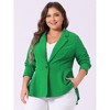 Women's Plus Size High-Low HemButton Work Elegant Peplum Blazers - Agnes Orinda - 2 of 4