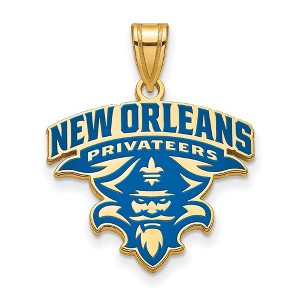Black Bow Jewelry 14k Yellow Gold Plated Sterling Silver New Orleans Privateers NCAA Extra Large Pendant - 1 of 3