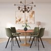 LeisureMod Bristol 27" Round Dining Table – MDF Top with Natural Wood Steel Pedestal Base, Modern Kitchen & Dining Room Accent Table for Small Spaces - 2 of 4