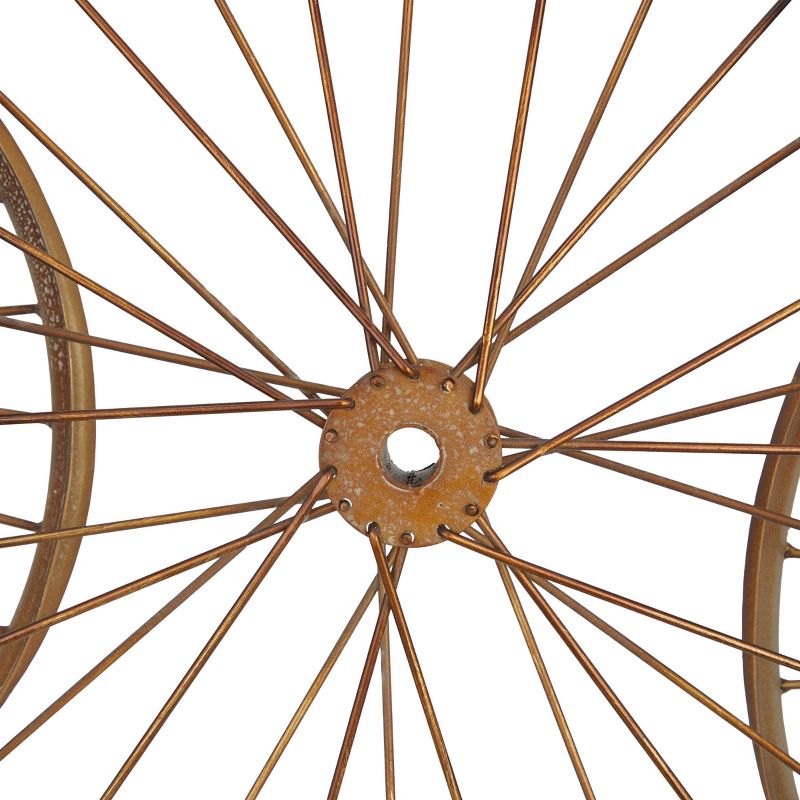 Metal Bike Wheels Wall Decor Copper - Olivia &#38; May, 5 of 7