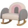 Qaba Kids Sofa, Rocking Toddler Sofa Chair with Solid Wooden Frame, Faux Lamb Fleece Fabric for Nursery, Kindergarten, Playroom, Bedroom - 4 of 4