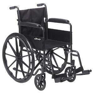 Drive Medical Silver Sport 1 Wheelchair with Full Arms and Swing away Removable Footrest - 1 of 4