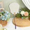 Unique Bargains Portable Double-Sided Long Handle Round Folding Fan 1 Pc - 4 of 4