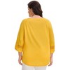 Agnes Orinda Women's Plus Size Hollow Out Gathered Patchwork Long Sleeve Pleated Tunics Casual Blouse - 4 of 4