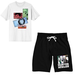 Hunter X Hunter Character Panels Men's Short Sleeve Shirt & Sleep Shorts Set - 1 of 4