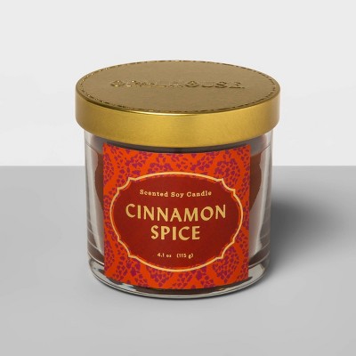  4.1oz Lidded Glass Jar Candle Cinnamon Spice - Opalhouse™ 