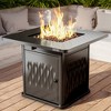 East Oak 32" Brazi Propane Square Outdoor Tabletop Fireplace Black: Iron Frame, Rust & Heat-Resistant - 2 of 4