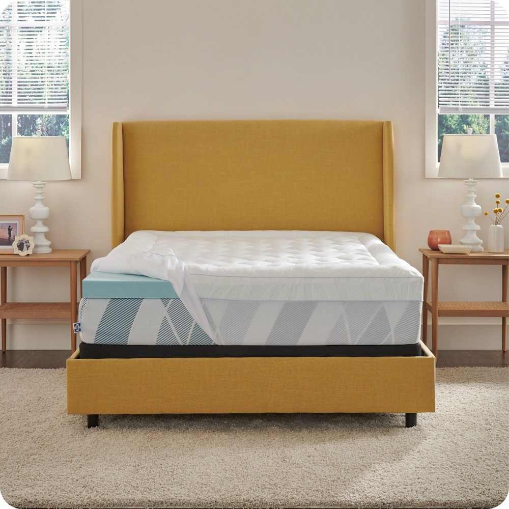 Sealy Dreamlife King 3+1&#34; Topper with Cover: Polyester &#38; Nylon Jacquard, Memory Foam, Machine Washable