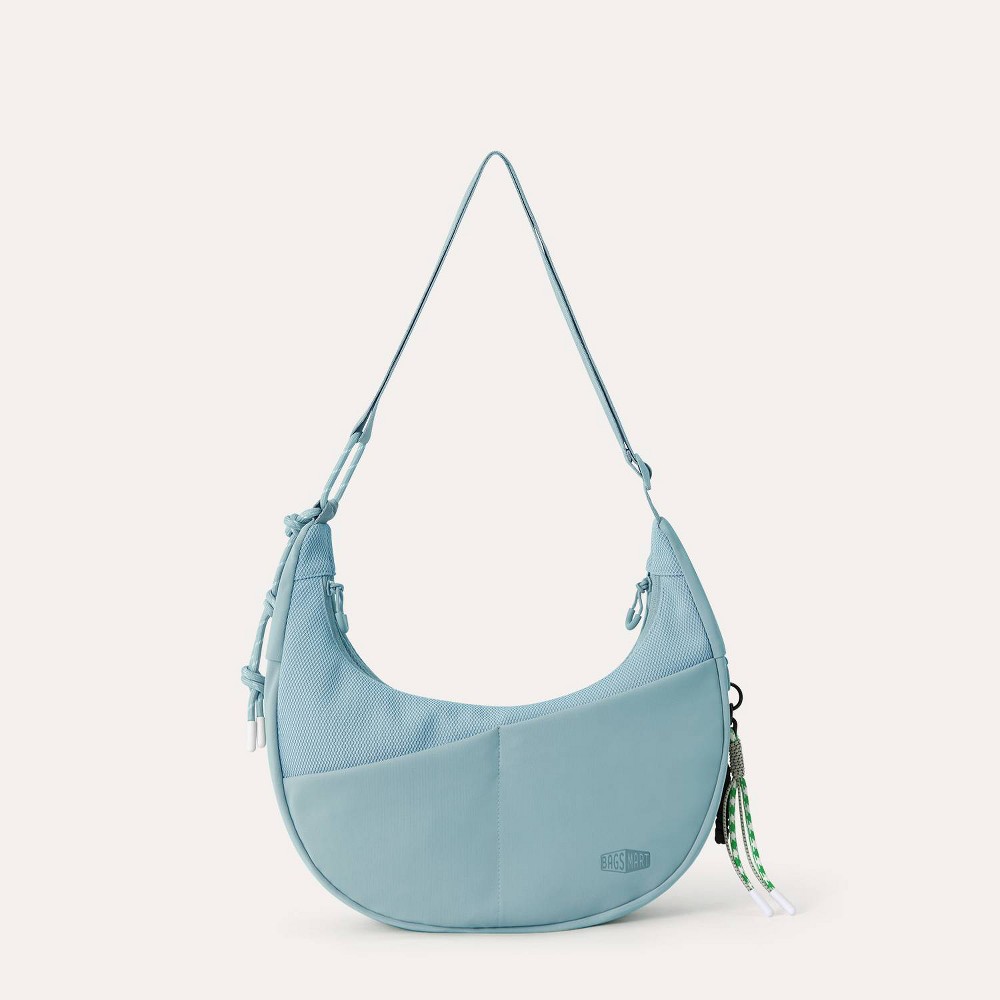 Photos - Women Bag Bagsmart Softside REIKI Hobo Bag Medium - Blue 
