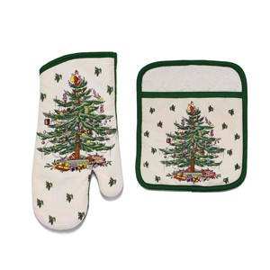 Spode® Christmas Tree Pot Holder & Oven Mitt Set - 1 of 3
