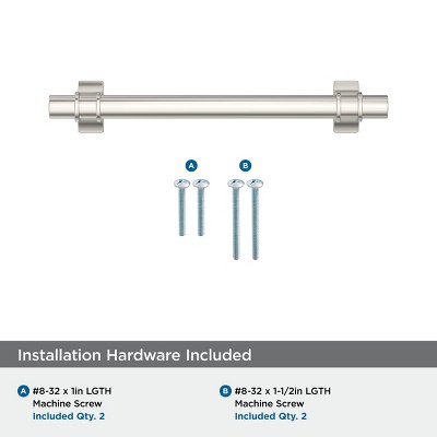 Polished Nickel 5-1/16 inch Modern Industrial Cabinet Pull