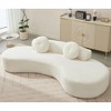 105.5'' Point-Shaped Corduroy Curved 3-4 Seater Sofa with 2 Pillows, No Assembly Required, and Anti-Wrinkle - 2 of 4
