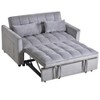 TUYOHW 3-in-1 Convertible Sleeper Sofa Bed,Modern Pull Out Couch with Adjustable Backrest & Storage Pockets,Velvet Loveseat for Living Room - 4 of 4