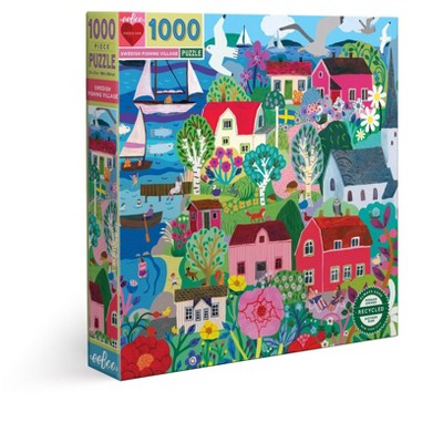 eeBoo: Piece & Love Swedish Fishing Village 1000 Piece Puzzle