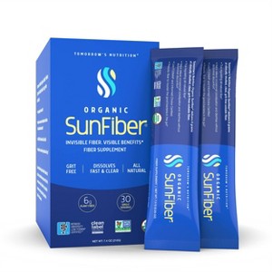 Tomorrow's Nutrition Organic Sunfiber Prebiotic Guar Powder - Stick Packs - 7.4oz/30ct - 1 of 4
